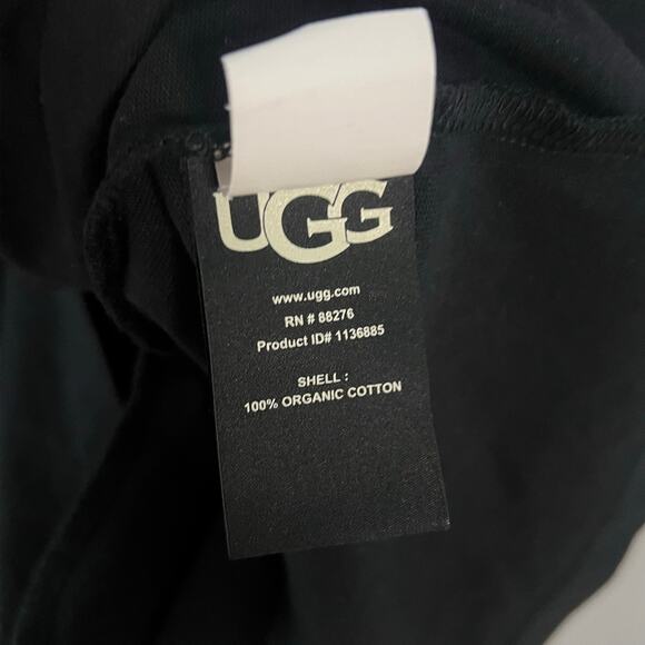 UGG Organic Cotton Hoodie Dress Black Size L Oversized Short Sleeve Lounge - Picture 4 of 6